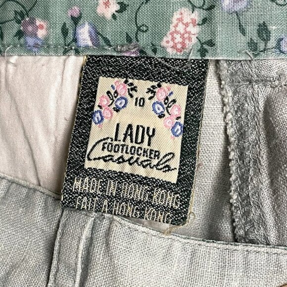 Vintage Lady Footlocker Sage Green High Waist Mom Shorts S - Picture 3 of 10